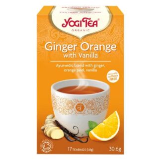 Yogi Tea økologisk sort te med appelsin, ingefær og vanilla