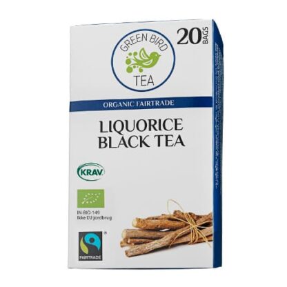 Green Bird Tea fairtrade-certificeret sort økologisk te med lakrids